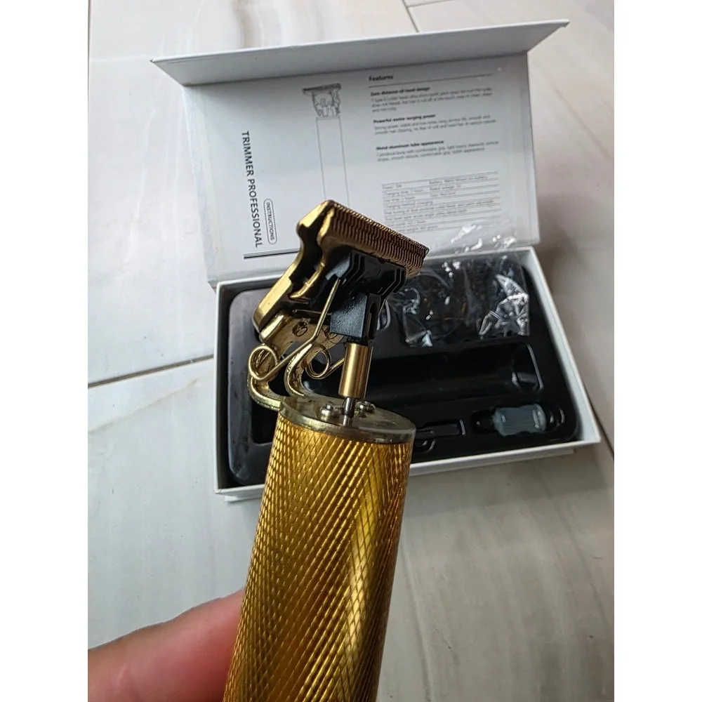 Vintage T9 Professional Trimmer Cordless‎ Hair Clipper Gold USB Rechargeable W2